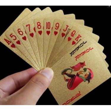 Imagem de Baralho Gold Ouro 24k Folheado Poker Truco Cartas Jogo - temdetudomesm