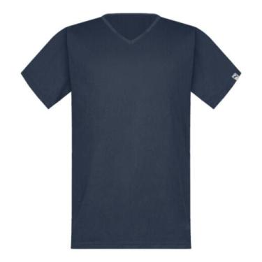 Imagem de Camiseta Puma Cotton Manga Curta Gola V, Marinho, M