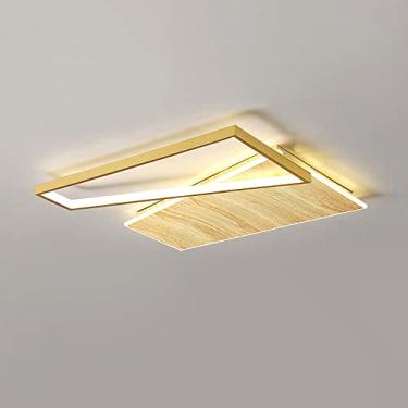 Imagem de Luminária pendente, luminária de teto ultrafina, luminária de teto criativa com textura de madeira, moderna luminária de teto LED de ferro, luminária de teto embutida, iluminação de teto int