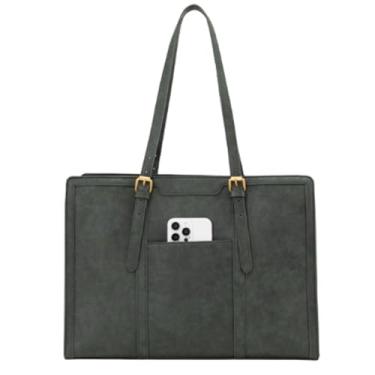 Imagem de LOVEVOOK Bolsa para laptop de 15,6 polegadas com bolsa clutch, Verde em relevo - D, 15.6 inch