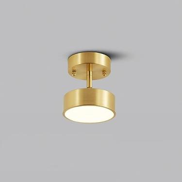 Imagem de Luminária pendente, luminária de teto embutida LED, luminária de teto moderna de latão, luminária de entrada, corredor, perto do teto, luminárias de teto, varanda, escada, banheiro