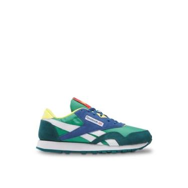 Imagem de Reebok Tênis infantil unissex de nylon clássico, Verde atualizado/azul-petróleo/azul crepúsculo, 15