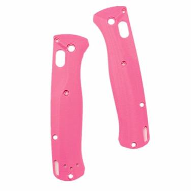 Imagem de 1 par de alças personalizadas G10 para canivete de bolso dobrável Bugout 535 de substituição para reparo de balança de reparo de peças de reposição (rosa)