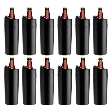 Imagem de Porta Garrafa Térmico Camisinha Para Cerveja 1l Litrão 12pçs (PRETO)
