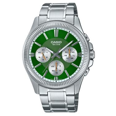 Imagem de Relógio Casio Masculino Ref:Mtp-1375d-3avdf Multifunção Prateado