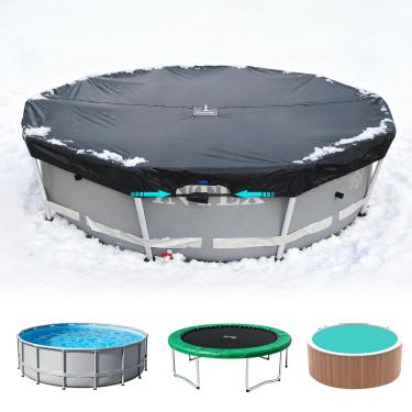 Imagem de SIHAIAN Cobertura De Piscina Redonda 8 Pés 420D, Acima Do Solo, Protetor Aperto E Desmontagem Rápidos, Hidrofóbica, À Prova D'Água, Vento, Resistente A Intempéries Uv. Wp: 10000Kpa+