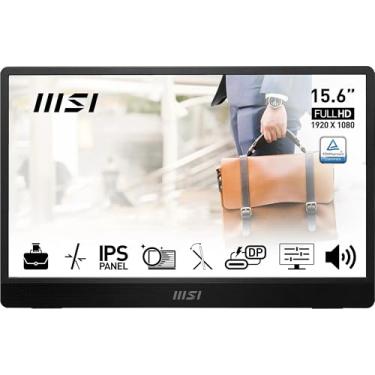 Imagem de MSI Monitor portátil Pro MP161 E2 15,6 polegadas Full HD - Painel IPS 1920 x 1080, 60Hz, tela atraente (PC, laptop, celular), alto-falantes, chassi e suporte aprimorados - Mini-HDMI 2.0b, 2 x USB
