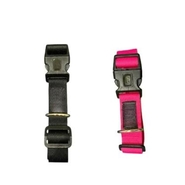 Imagem de Coleira para Cachorro Ajustável Resistente Estilosa Pet Pequeno médio e grande porte((2UN) 1 PRETO +1 ROSA)