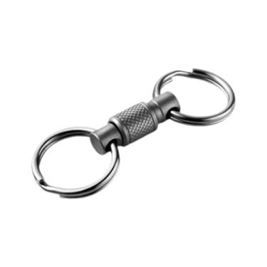 Imagem de Generic Clipe organizador de chaveiro de liberação rápida, chaveiro removível, de abertura rápida com 2 argolas divididas para acessórios de bolsa, Cinza