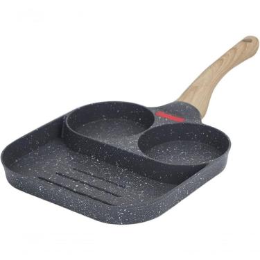 Imagem de Frigideira De Ovo E Panqueca Em Alumínio C- Revestimento Antiaderente E Alça De Silicone