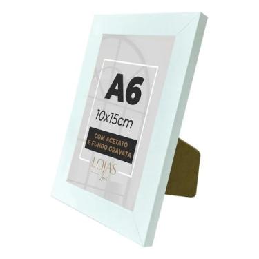 Imagem de Kit 3 Porta Retrato A6 10x15cm com Acetato fundo gravata Quadros Molduras Fotos (Branco)