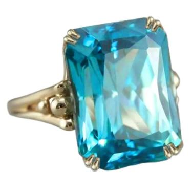 Imagem de Anéis de noivado de zircônia cúbica quadrada banhada a prata, alianças de compromisso, festas noturnas, presentes de dia dos namorados, alianças de eternidade para mulheres, 7, Cobre, Sem pedra