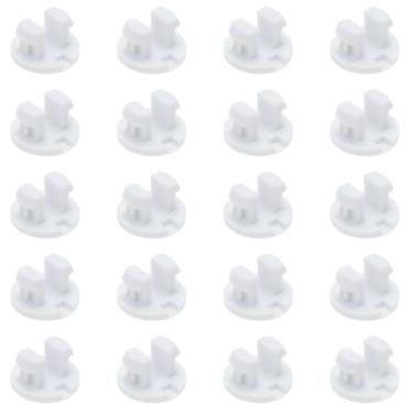 Imagem de Dsjnf Persianas horizontais peças de reparo de trilho inferior capa de corda fivela branca haste inferior plugue de cauda para persianas 20 peças