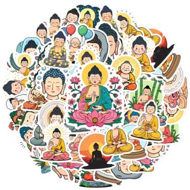 Imagem de Adesivos Espirituais Zen Meditação Buda Paz Brinquedo Professor Recompensa Adesivos Coloridos para Mala, Geladeira, Celular, Bagagem, Laptop, Guitarra, Carro Adesivo, Brinquedos, Telefone, Laptop