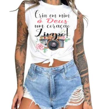 Imagem de Cropped T-Shirts Feminino Estampado - Cristã- Várias Estampas 06 - meg