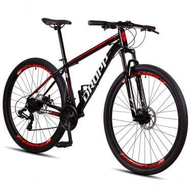 Imagem de Bicicleta Aro 29 Dropp Sw 24 Vel Câmbio Shimano Quadro Alumínio Mtb Preto + Vermelho 17