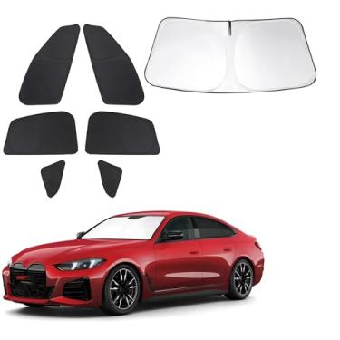 Imagem de Fannyc Para-brisa Para-brisa Carro Para-brisa Dobrável Cobertura Completa Personalizada para BMW i4 M50 2022-2025 Acessórios Persianas de Janela Bloquear Sol Raios UV Proteção de Privacidade 7 Peças