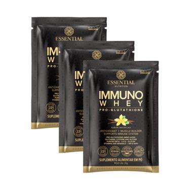 Imagem de Kit 3X: Immuno Whey Pro-glutathione Baunilha Sachê Essential 25g