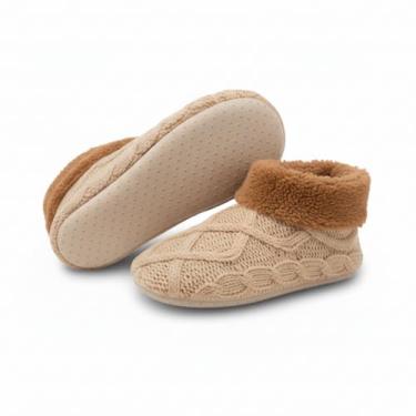 Imagem de LIGHT DOT Meias femininas de inverno grossas de lã de ovelha forradas com fio curto, antiderrapante, aderente, aconchegante, macia e quente, Bege, 6-10
