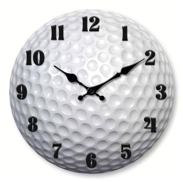 Imagem de Relógio de parede com design de bola de golfe de 12 polegadas sem tique-taque silencioso