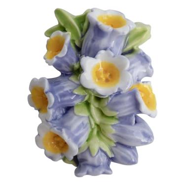 Imagem de 1 peça de ímã de geladeira de flor de sino roxo de cerâmica 3D