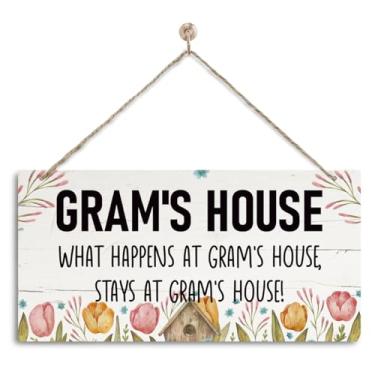 Imagem de corner wind Placa Da Casa Da Vovó, Placa Decorativa de Parede, Cabide de Porta de Portão, Decoração Rústica para Sala de Estar, Presente Travesso para A Vovó, Presente Da Vovó para (13,8*6,9 Polegadas