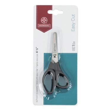 Imagem de 2X Tesoura Escolar Infantil Preta Corte Facil 11,5Cm Mundial