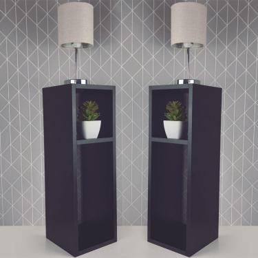 Imagem de Conjunto Mesa De Cabeceira 20X20X60Cm Preto