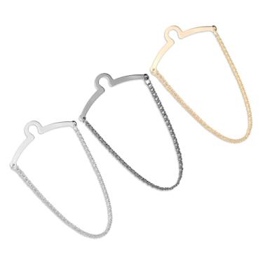 Imagem de YBEATY Pacote com 3 correntes de gravata para homens, correntes de prendedor de gravatas masculinas, coletes, acessórios, alfinetes de gravata elegantes com fecho de anel para calças, negócios