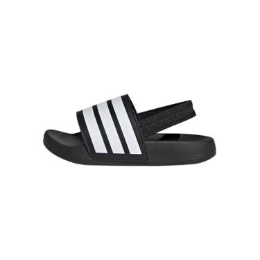Imagem de adidas Sandália esportiva unissex Adilette Estrap, Preto/branco/preto, 3 Infant