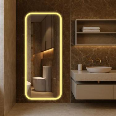 Imagem de Espelho Led Jateado Borda Infinita Luxuoso Sala Banheiro Quarto Hall B