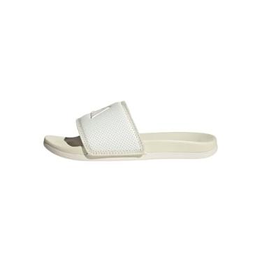 Imagem de adidas Sandália feminina Adilette Comfort Slide, Branco/Zero Metálico/Branco Maravilha, 37
