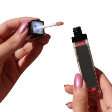 Imagem de Gloss Labial Farfalla com Luz de LED e Espelho na embalagem | Batom Líquido Hidratante com Ácido Hialurônico e Vitamina E | Lip Gloss Brilho Labial Rosa e Vermelho (Rosa)