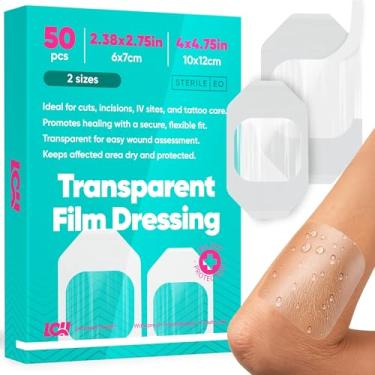 Imagem de Livaclean Health Lch 50 Pacote De Curativo De Filme Transparente À Prova D'Água, 2 Tamanhos: 2,38 X 2,75 E 4 X 4,75, Bandagens À Prova D'Água Para Natação, Capa Para Tatuagem De Segunda Pele, Curati