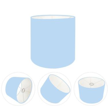 Imagem de Cúpula Abajur E Luminária Cilíndrica Vivare Cp-7005 ø18x18cm - Bocal Nacional Azul-bebê