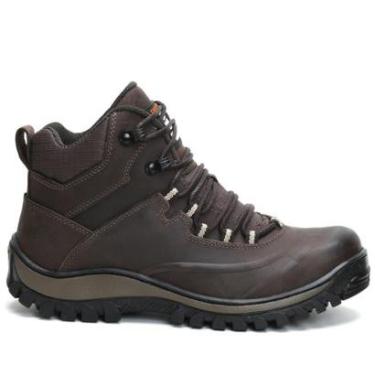 Imagem de Bota Adventure Couro Masculina Cadarço Cano Médio-Masculino