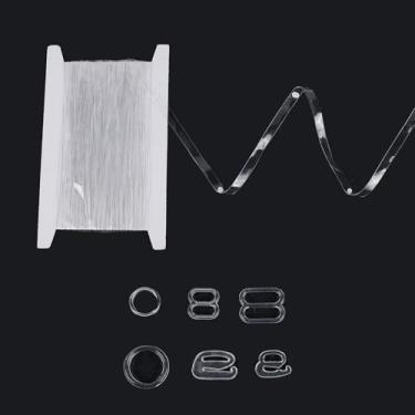 Imagem de letsinstyle Alça elástica transparente de 8 mm com fivelas, sutiã elástico, alças transparentes, sutiã invisível para lingerie, dança, roupa de banho, projeto de costura