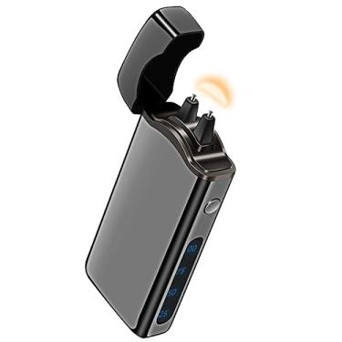 Imagem de Isqueiro Big Arc Magical "Flame" USB Recarregável Plasma Elétrico Cool Isqueiro (Preto)