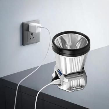 Imagem de Lanterna de Cabeça LED Recarregável, Luz Potente com Múltiplos Modos, Material Plástico Resistente, Recarregamento USB, Ideal para Camping e Atividades Noturnas, 10x8cm