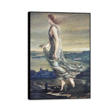 Imagem de SDYJ6GSW Edward Burne Jones Impressões de arte pintura de estrela noturna em tela famosa arte de parede Edward Burne Jones decoração de parede para quarto sala de estar banheiro moldura preta 100 x 70