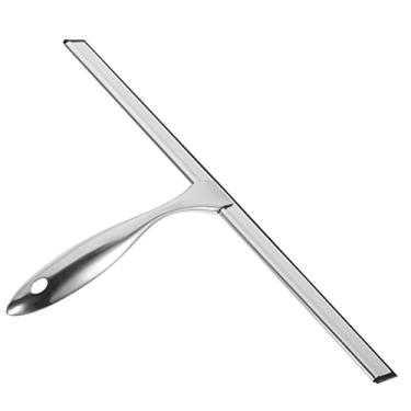 Imagem de JECOMPRIS Gancho adesivo para rodo de chuveiro de aço inoxidável, lâmina de 35 cm, limpador de janela para portas de vidro de chuveiro, janelas de carro e uso de banheiro