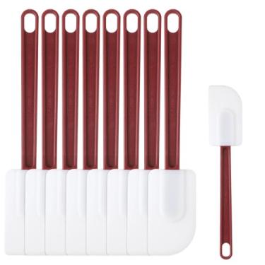 Imagem de Conjunto de espátula de silicone de 9 peças, raspadores resistentes ao calor, utensílios de cozinha antiaderentes, perfeitos para misturar, assar e espalhar creme