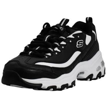 Imagem de Skechers Tênis feminino D'Lites Fresh Start Memory Foam com cadarço, Preto/branco, 39