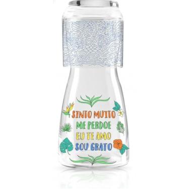Imagem de Moringa de Vidro com Copo “Ho’oponopono” – Jarra 500 ml + Copo, Vidro Transparente, Compacta e Elegante para Água, Suco ou Bebidas
