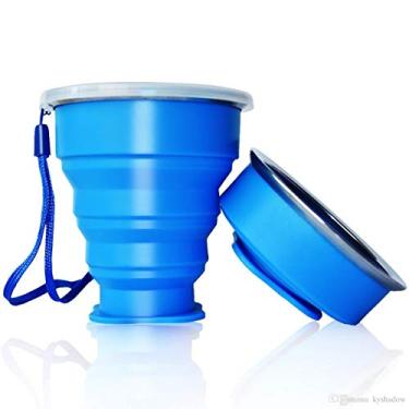 Imagem de Copo Retrátil De Silicone Azul 200ml Azul