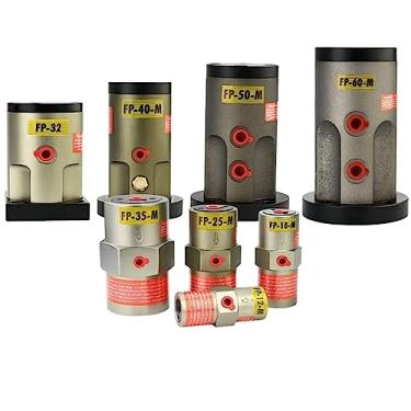 Imagem de UHFILYQBA Vibrador pneumático de pistão FP-40-M com placa de flange oscilador martelo pneumático alimentador de liga de alumínio oscilação 1 peça