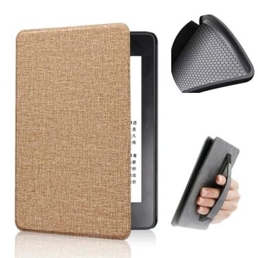 Imagem de Yzlvigrous Caixa de Textura de Pano para Kindle Paperwhite 7/6/5ª Geração 2015/2013/2012, Tampa Traseira de TPU Macia de 6 Polegadas com Sono Automático/alça e Alça de Mão, Modelo: DP75SDI/EY21
