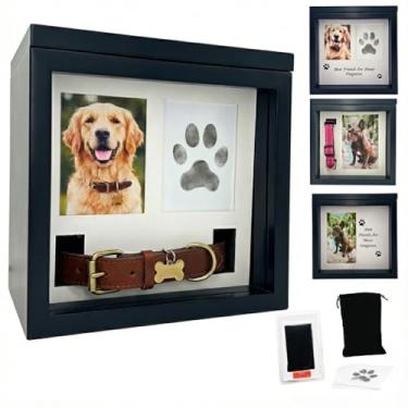 Imagem de OtterPets Urna grande para cinzas, 4 monitores personalizáveis com kit de tinta de impressão de pata, 21 x 21 x 14 cm, urna para cinzas de cachorro, caixa de cremação para animais de estimação, urna