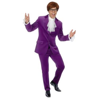 Imagem de fun shack Fantasia Swinger roxa dos anos 60, fantasias descoladas para homens, fantasia dos anos 60 para homens, fantasias de Halloween de filme para homens, Gigolo roxo dos anos 60, G