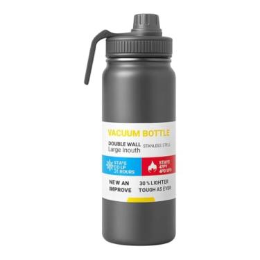 Imagem de Garrafa Térmica Inox 800ml Com Alça e Bico Isolamento a Vácuo 12h Quente ou Frio Com Infusor de Chá (CINZA)